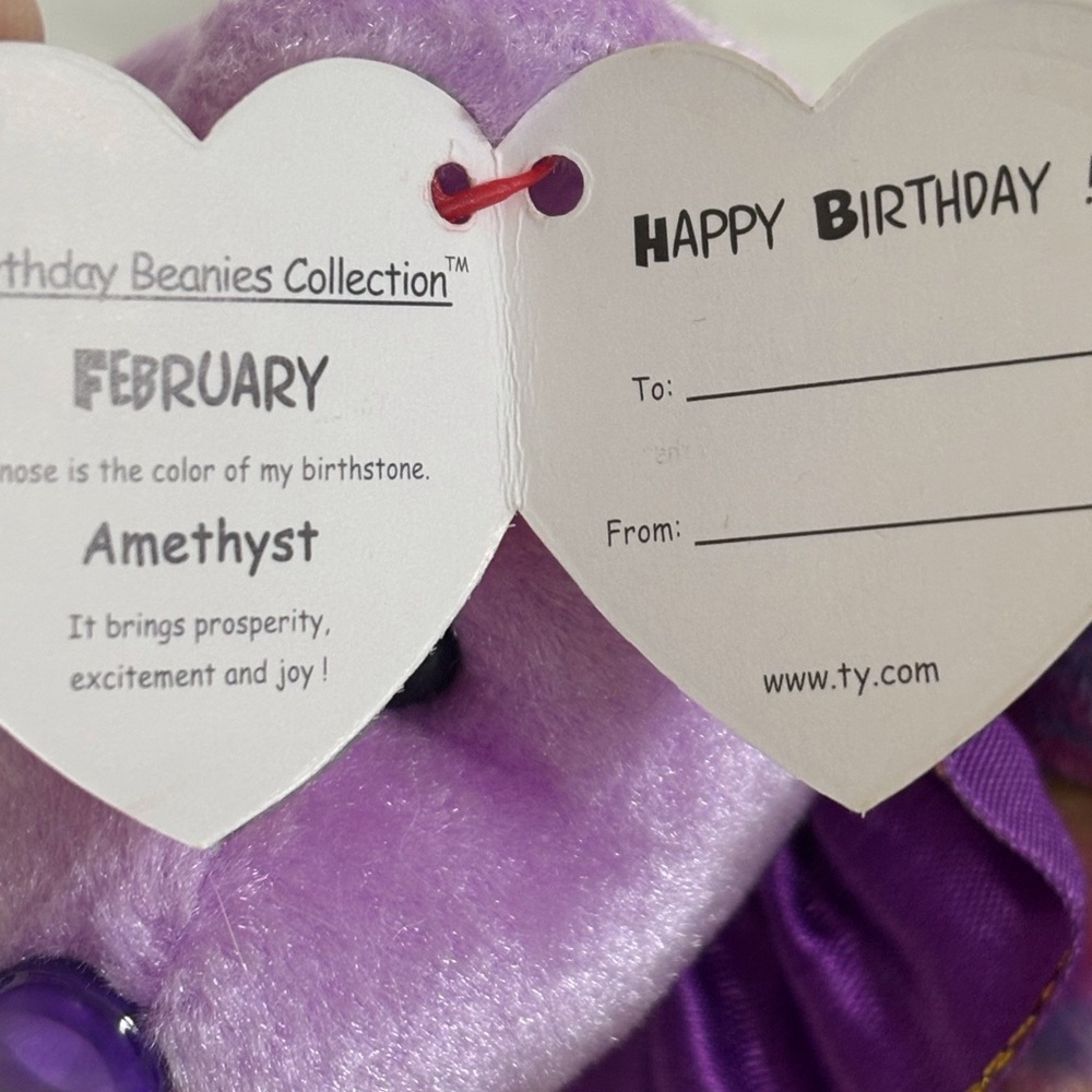 Ty February Amethyst Rainbow Beanie Baby! - Picture 4 of 4